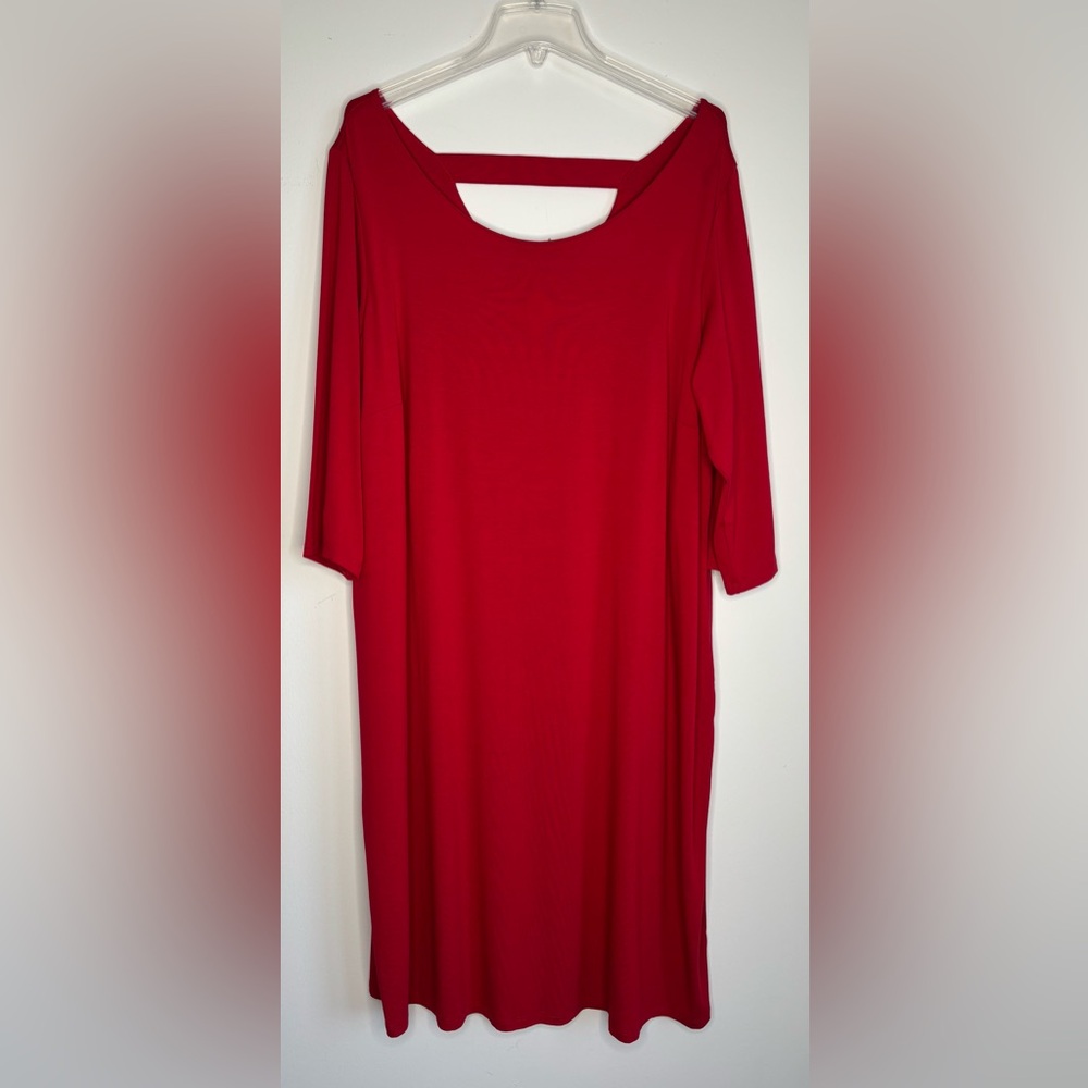 EILEEN FISHER RED TRAVEL DRESS